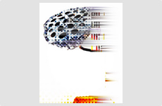 Glitch image of one of my paintings of a seed pod - by Barry McCullough