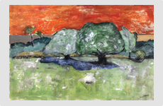 Garden-Twilight - Painting by Barry McCullough